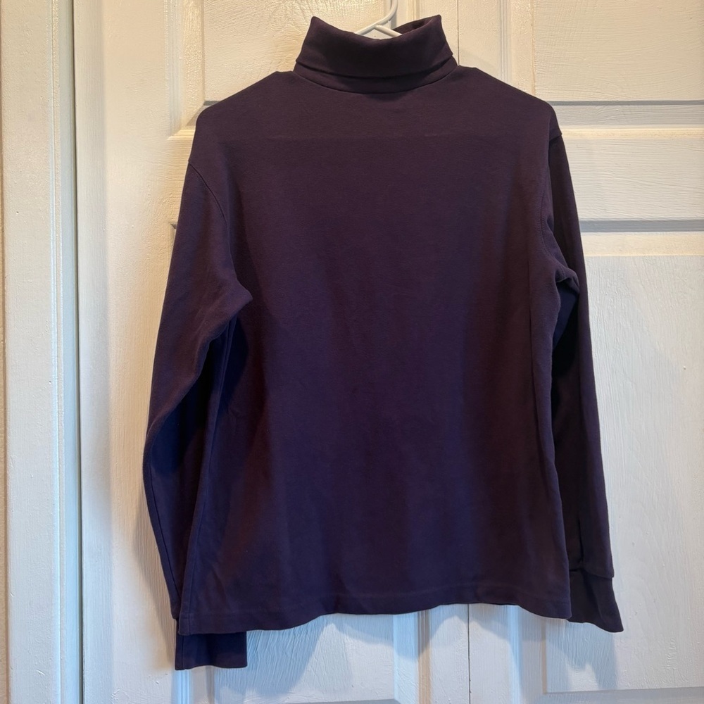 Vintage Katherine Bishop Purple Long Sleeve 100% Cotton Turtleneck - Size Large